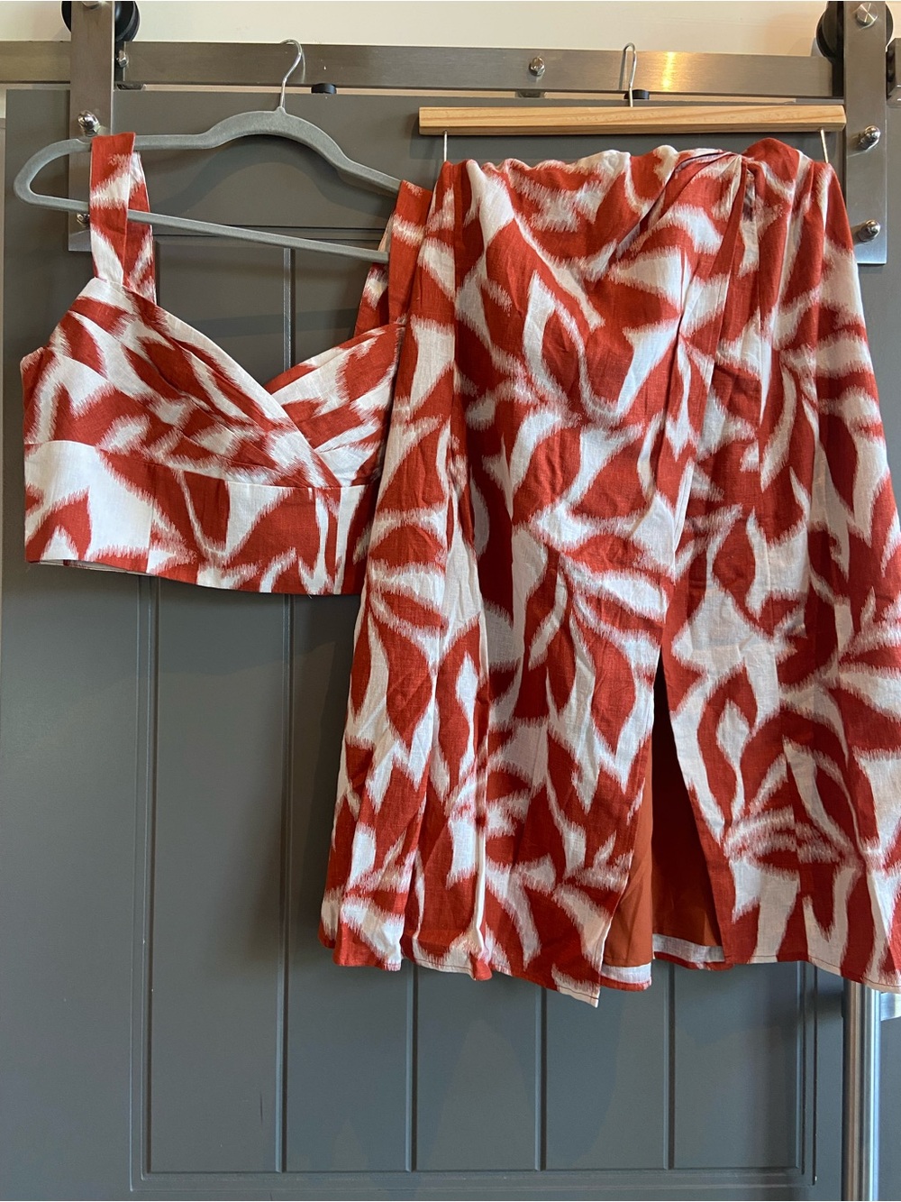 Banana Republic Red and White Printed Two-Piece Set